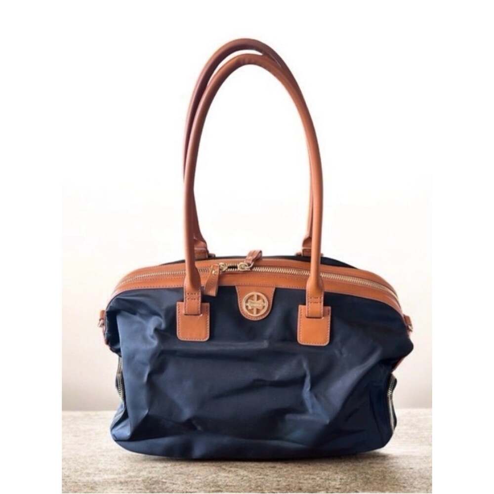 JEMMA Jackie 56 Travel Bag Navy Nylon Leather Trim Weekender Duffel